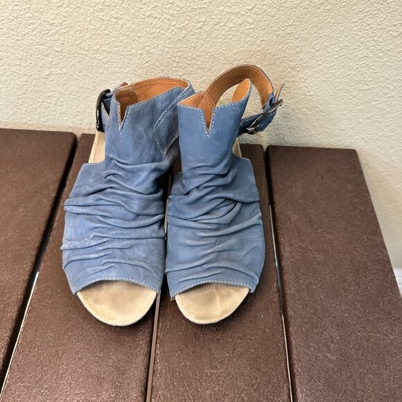 EARTHIES Bonaire Too Blue Wedges Shooties - size 8 - Picture 5 of 12